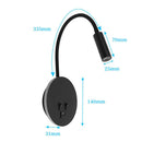 GobekUsa Corded Gooseneck Wall Sconce with USB Port Switch and Cree LED Backlight
