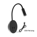 GobekUsa Corded Gooseneck Wall Sconce with USB Port Switch and Cree LED Backlight