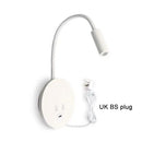 GobekUsa Corded Gooseneck Wall Sconce with USB Port Switch and Cree LED Backlight