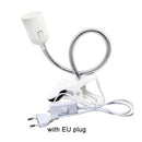 Black & white flexible gooseneck desk light bedroom clip lamp by Decorbites