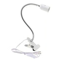 Black & white flexible gooseneck desk light bedroom clip lamp by Decorbites