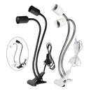 Black & white flexible gooseneck desk light bedroom clip lamp by Decorbites