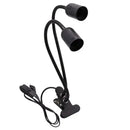 Black & white flexible gooseneck desk light bedroom clip lamp by Decorbites