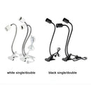 Black & white flexible gooseneck desk light bedroom clip lamp by Decorbites