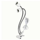 Black & white flexible gooseneck desk light bedroom clip lamp by Decorbites