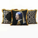 GobekUsa Geometric Fringed Lumbar Pillow Case, Luxe Sofa Pillow Cover 30x50cm