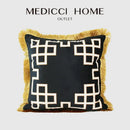 GobekUsa Geometric Fringed Lumbar Pillow Case, Luxe Sofa Pillow Cover 30x50cm