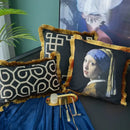 GobekUsa Geometric Fringed Lumbar Pillow Case, Luxe Sofa Pillow Cover 30x50cm