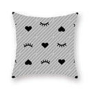 Black white & gold geometric star stripe print pillowcase bedroom decor by Decorbites