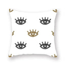 Black white & gold geometric star stripe print pillowcase bedroom decor by Decorbites