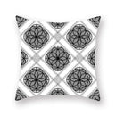 Black white & gold geometric star stripe print pillowcase bedroom decor by Decorbites