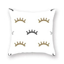 Black white & gold geometric star stripe print pillowcase bedroom decor by Decorbites