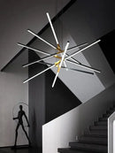 GobekUsa Black Nordic Minimalist Chandelier for Living Room, Staircase, and Restaurant Lighting