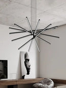 GobekUsa Black Nordic Minimalist Chandelier for Living Room, Staircase, and Restaurant Lighting