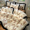 GobekUsa Black White Printed Bed Skirt Bedding Set - Cozy Skin Friendly Linens