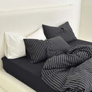 100% Cotton Black Stripe Duvet Cover Set in Various Sizes by GobekUsa