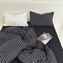 100% Cotton Black Stripe Duvet Cover Set in Various Sizes by GobekUsa
