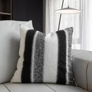 Black & white striped knitted crochet cushion cover living room by Decorbites