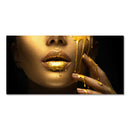 GobekUsa Black Women with Golden Lips Oil Paintings
