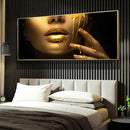 GobekUsa Black Women with Golden Lips Oil Paintings