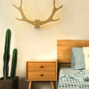 GobekUsa Nordic Style Wooden Antler Wall Sconce Lamp with LED Lighting - Ideal for Corridor