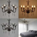 GobekUsa Black Wrought Iron Chandelier LED Candle Frame Chandelier for Foyer, Living & Dining Room