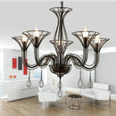 GobekUsa Black Wrought Iron Chandelier LED Candle Frame Chandelier for Foyer, Living & Dining Room