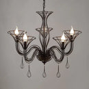GobekUsa Black Wrought Iron Chandelier LED Candle Frame Chandelier for Foyer, Living & Dining Room