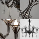 GobekUsa Black Wrought Iron Chandelier LED Candle Frame Chandelier for Foyer, Living & Dining Room