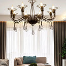 GobekUsa Black Wrought Iron Chandelier LED Candle Frame Chandelier for Foyer, Living & Dining Room