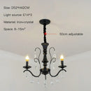 GobekUsa Black Wrought Iron Crystal Chandelier for Living & Dining Room - Elegance meets Style
