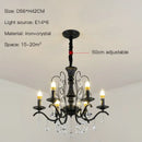 GobekUsa Black Wrought Iron Crystal Chandelier for Living & Dining Room - Elegance meets Style