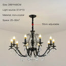 GobekUsa Black Wrought Iron Crystal Chandelier for Living & Dining Room - Elegance meets Style