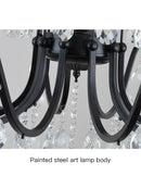 GobekUsa Black Wrought Iron Crystal Chandelier for Living & Dining Room - Elegance meets Style