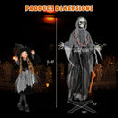 6.4 Feet Halloween Standing Grim Reaper with Lighted Eyes and Terrifying Sounds by LJGDeals