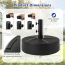 Patio Umbrella Base 88LBS Capacity Water and Sand Fillable Market Table Umbrella Stand-Black by LJGDeals