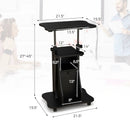 Adjustable Mobile Standing Desk Cart with Tilt Desktop and Cabinet by LJGDeals