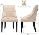 Modern Upholstered Button-Tufted Dining Chair with Naild Trim by LJGDeals