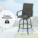 2 Pieces 360 Rotating Bar Stool Set with Armrests for Patio by LJGDeals