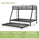 Twin Over Full Bunk Bed Frame with Trundle for Guest Room by LJGDeals