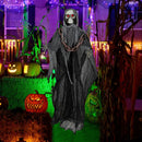 6.4 Feet Halloween Standing Grim Reaper with Lighted Eyes and Terrifying Sounds by LJGDeals