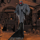 12.1 Ft Skeleton Ghost with Flickering Red Eyes and Scary Sounds by LJGDeals