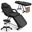 73 Inch Facial Chair Set with Removable Headrest Detachable Armrests and Towel Rack-Black by LJGDeals