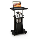 Adjustable Mobile Standing Desk Cart with Tilt Desktop and Cabinet by LJGDeals