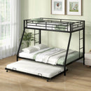 Twin Over Full Bunk Bed Frame with Trundle for Guest Room by LJGDeals