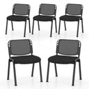 Set of 5 Stackable Conference Chairs with Mesh Back by LJGDeals