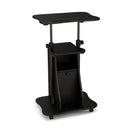 Adjustable Mobile Standing Desk Cart with Tilt Desktop and Cabinet by LJGDeals