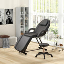 73 Inch Facial Chair Set with Removable Headrest Detachable Armrests and Towel Rack-Black by LJGDeals