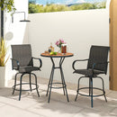 2 Pieces 360 Rotating Bar Stool Set with Armrests for Patio by LJGDeals