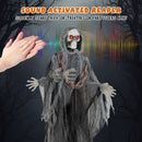 6.4 Feet Halloween Standing Grim Reaper with Lighted Eyes and Terrifying Sounds by LJGDeals